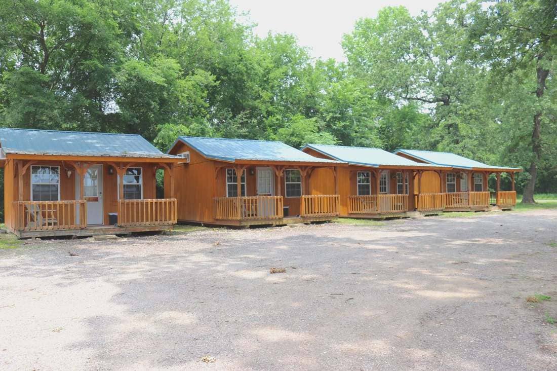 Guest cabins at Rustic Springs Ranch